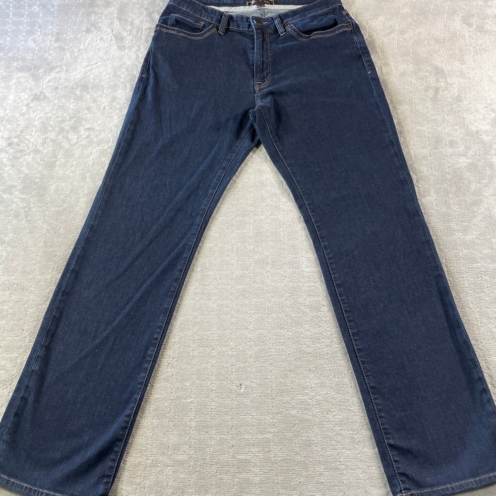 34 Heritage Jeans Charisma Men 34x32 Blue Relaxed Straight Leg Dark Wash Stretch
